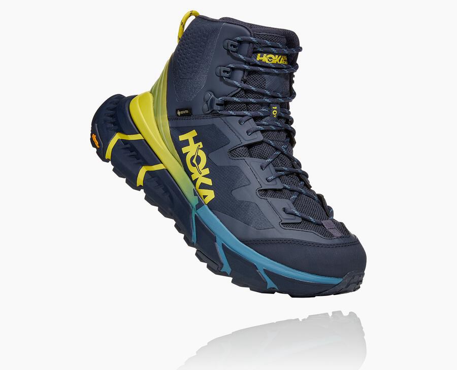 Hoka One One Tennine Hike Gore-Tex - Men's Hiking Boots - Blue - UK 257KPLMAG